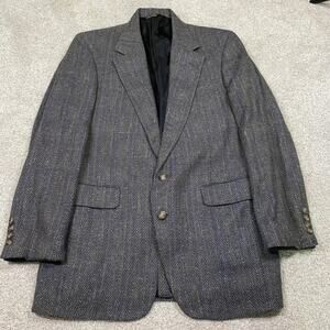 VTG Corbin Jacket Mens 44R Grey Flecked Herringbone Blazer Academia Ivy Prep